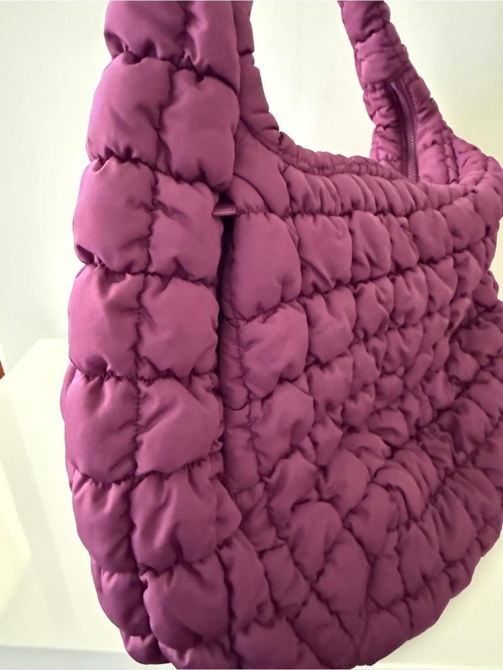 COS Oversized Quilted Crossbody Bag Handbag 100% Recycled Polyester Purple - Picture 7 of 12